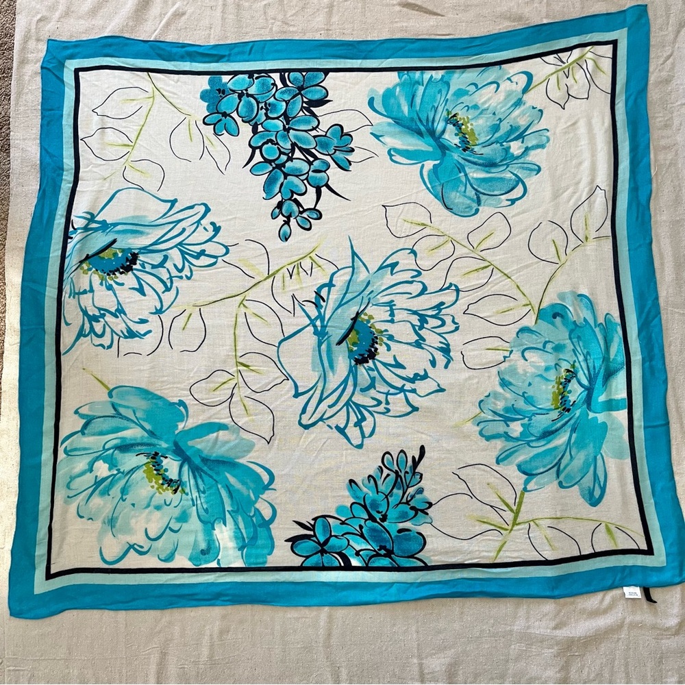 Talbots Women’s Large Square Floral Scarf